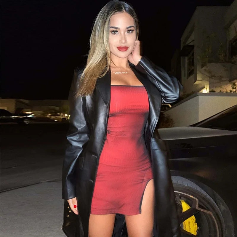 Vestido Bandage de Doble Capa con Abertura