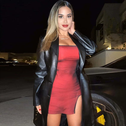 Vestido Bandage de Doble Capa con Abertura