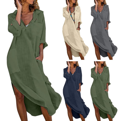 Vestido camisero midi oversize