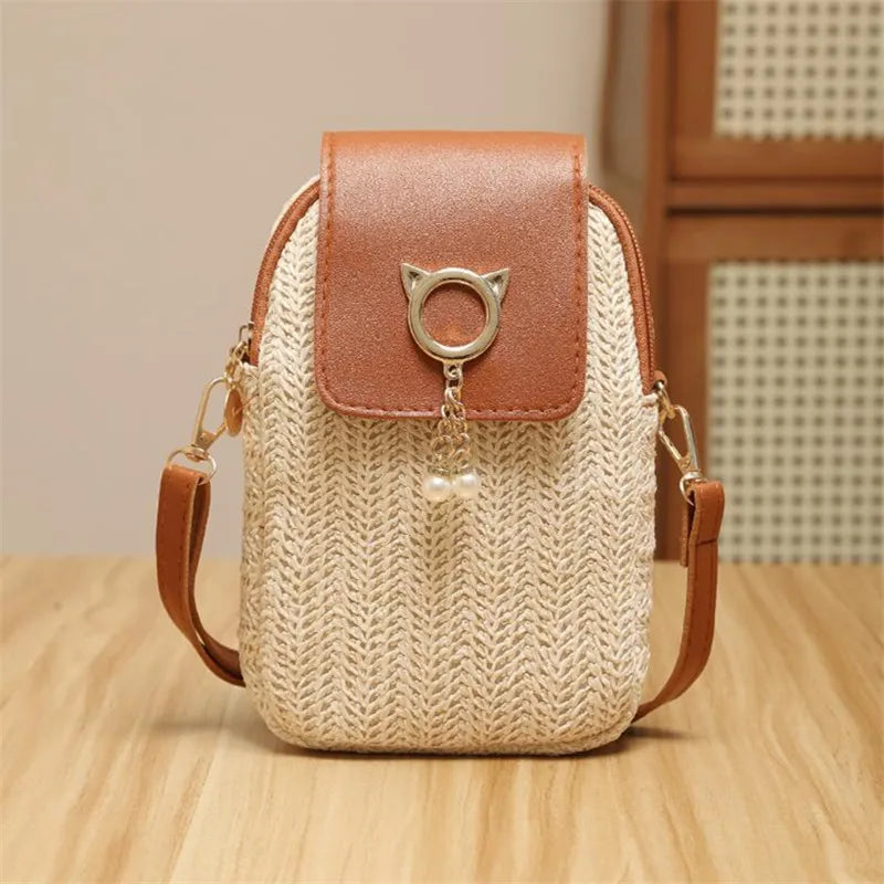 Bolso Bandolera de Rafia Tejida a Mano
