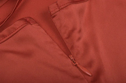 Vestido Midi de Satén Rosa con Espalda Descubierta