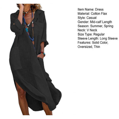 Vestido camisero midi oversize