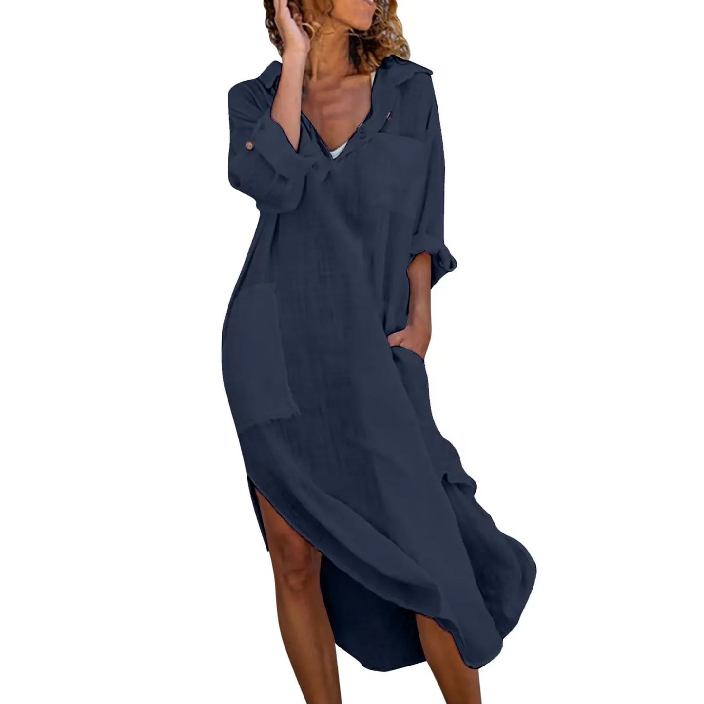 Vestido camisero midi oversize