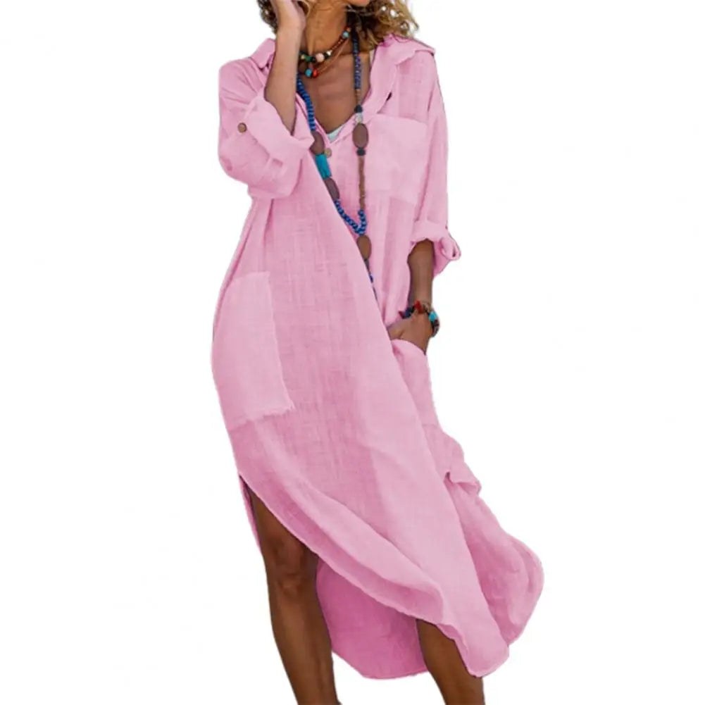 Vestido camisero midi oversize