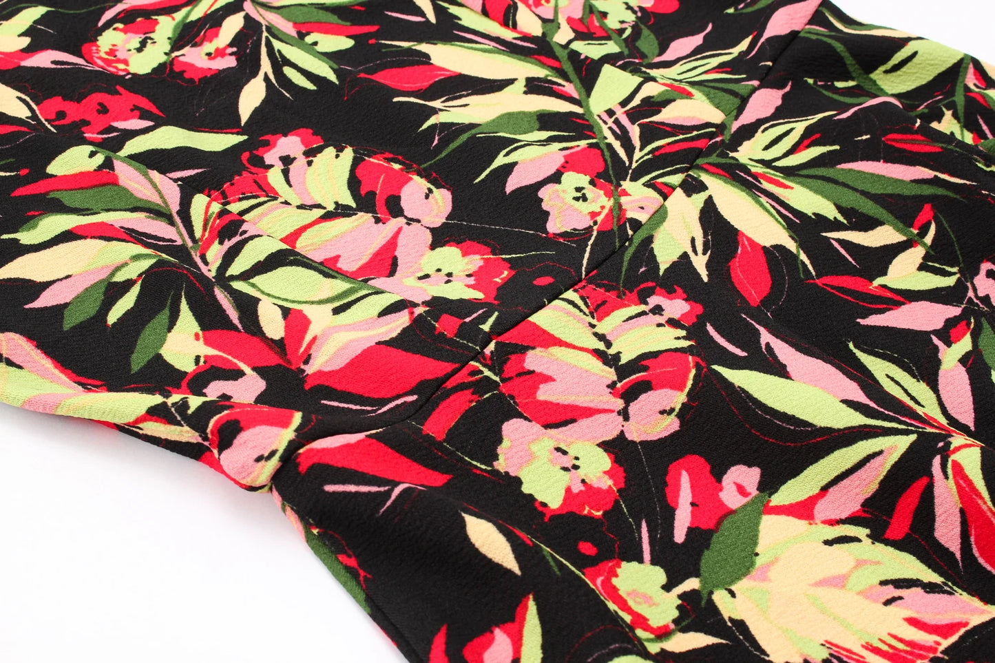 Vestido floral vintage de vuelo amplio — estilo años 50