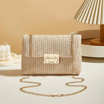 Bolso Bandolera de Rafia Tejida a Mano