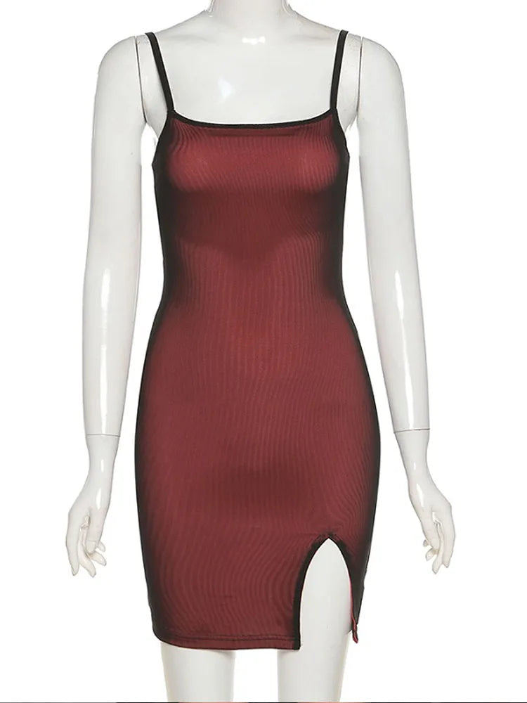 Vestido Bandage de Doble Capa con Abertura