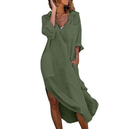 Vestido camisero midi oversize