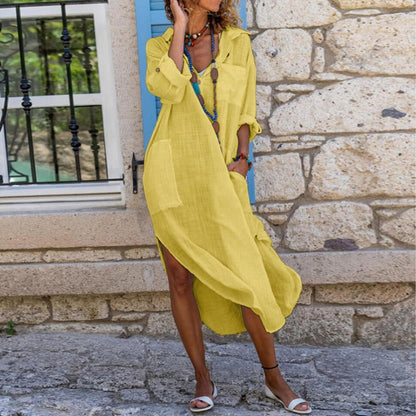 Vestido camisero midi oversize