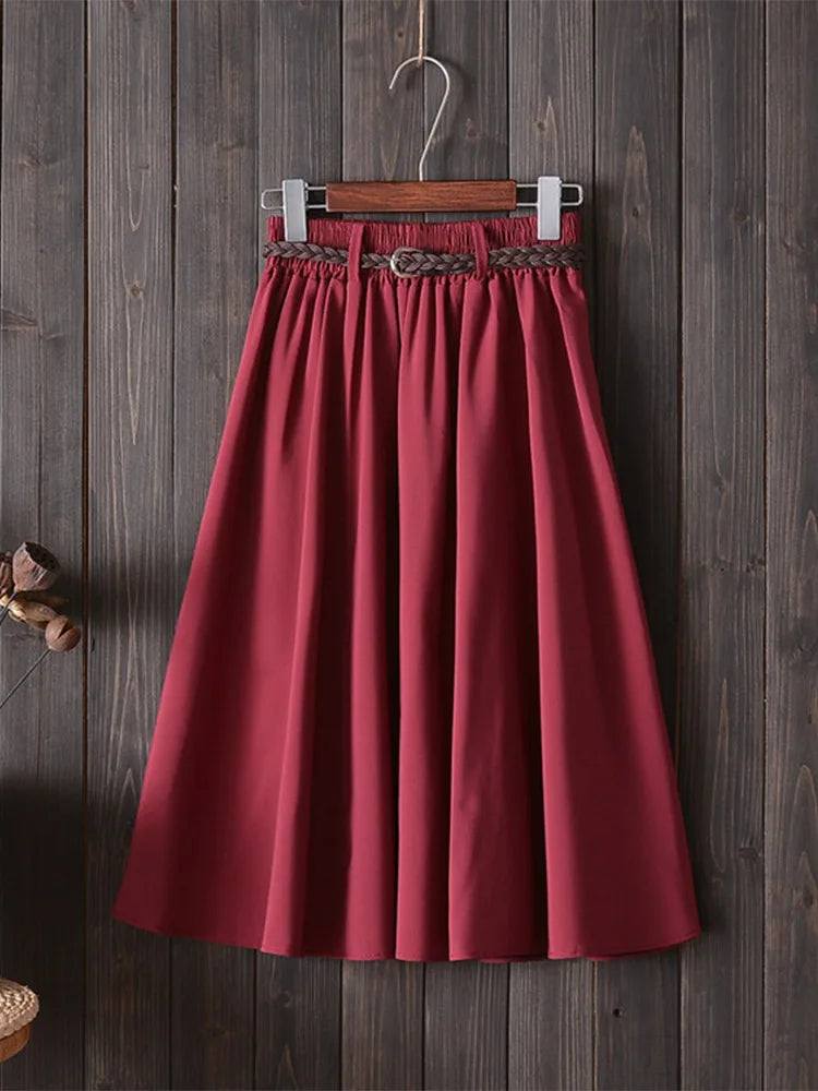 Falda Midi Plisada para Muje