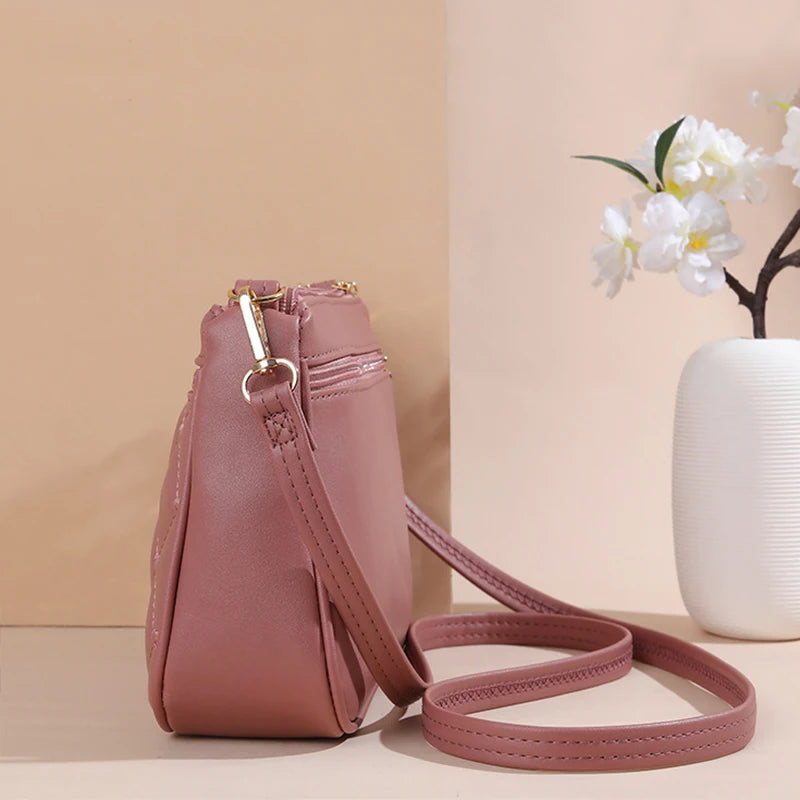 Bolso Bandolera de Piel PU con Bordado
