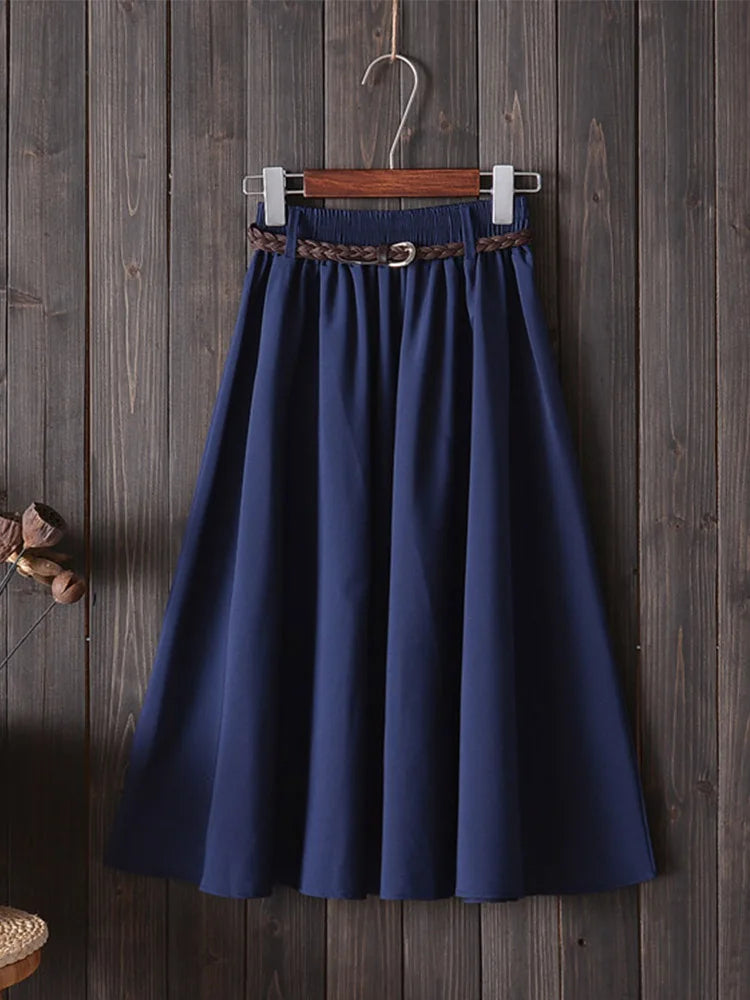 Falda Midi Plisada para Muje